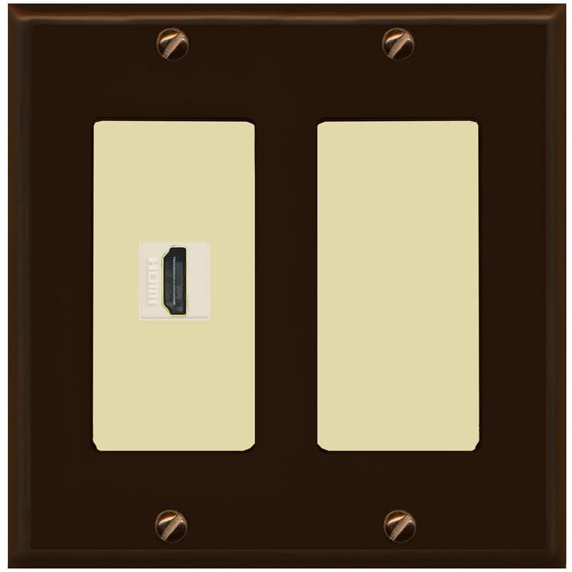 RiteAV HDMI Wall Plate 1 Port - 2 Gang [Brown/Ivory]