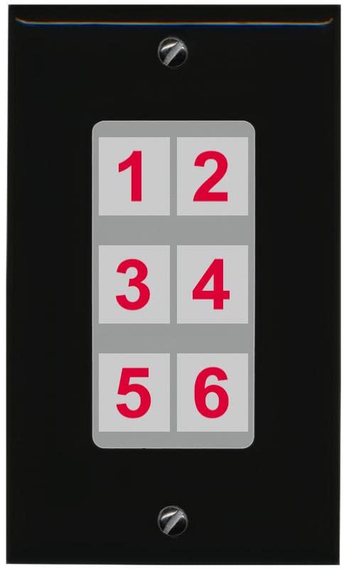 RiteAV 6 Port Custom Wall Plate - 1 Gang [Black/Gray]