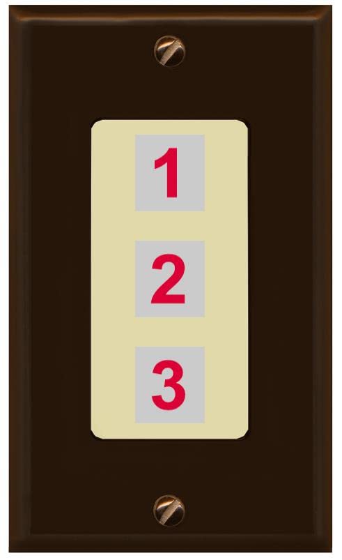 RiteAV Custom Wall Plate 3 Port - 1 Gang [Brown/Ivory]