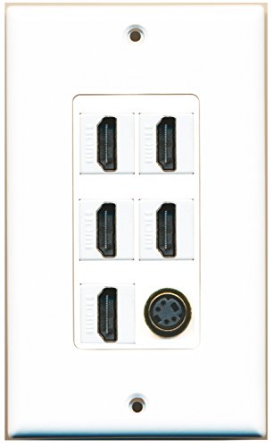 RiteAV 5 Port HDMI 1 S-Video Wall Plate Oversized