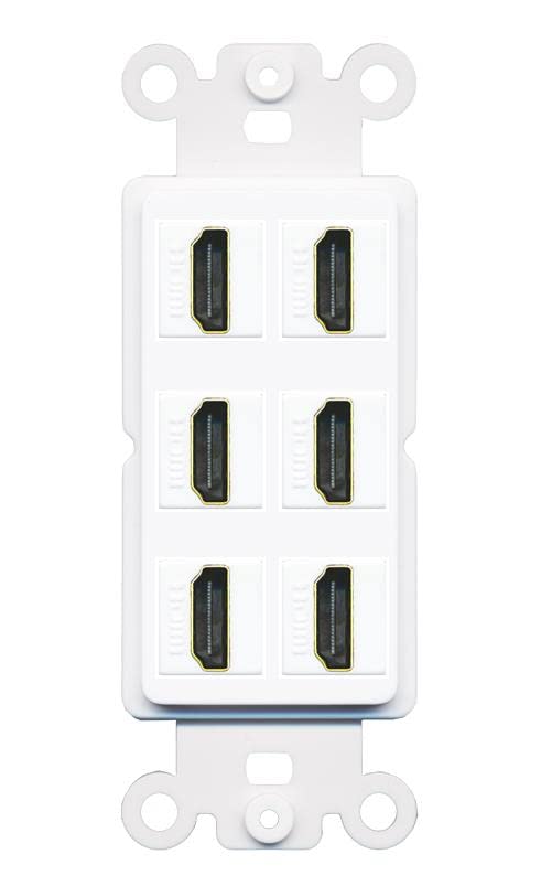 RiteAV HDMI Wall Plate 6 Port - Rocker [White/White]