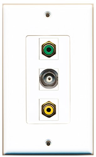 RiteAV 1 Port RCA Yellow 1 Port RCA Green 1 Port BNC Wall Plate OVERSIZED