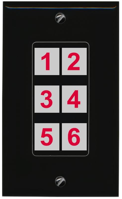 RiteAV 6 Port Custom Wall Plate - 1 Gang [Black/Black]
