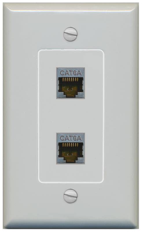 RiteAV 2 Port Cat6A Wall Plate - 1 Gang [Gray/Gray]