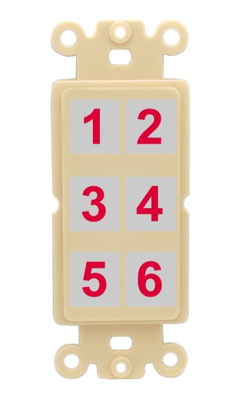 RiteAV 6 Port Custom Wall Plate - Rocker [Ivory/Ivory]