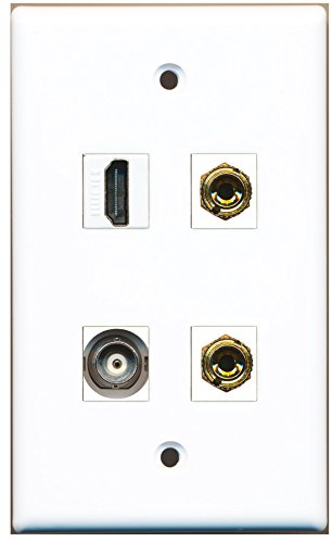 RiteAV - 1 Port HDMI 1 Port BNC 2 Port Banana Speaker Wall Plate