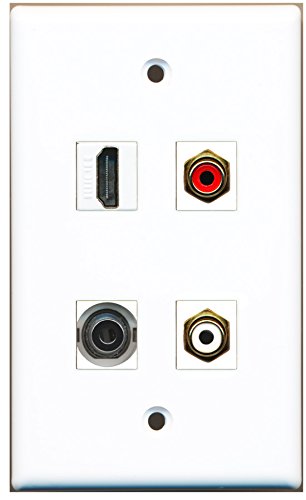 RiteAV - 1 Port HDMI 1 Port RCA Red 1 Port RCA White 1 Port 3.5mm Wall Plate