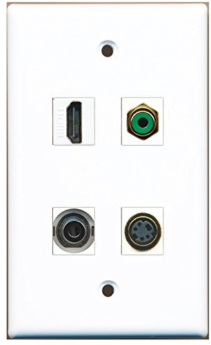 RiteAV - 1 Port HDMI 1 Port RCA Green 1 Port S-Video 1 Port 3.5mm Wall Plate