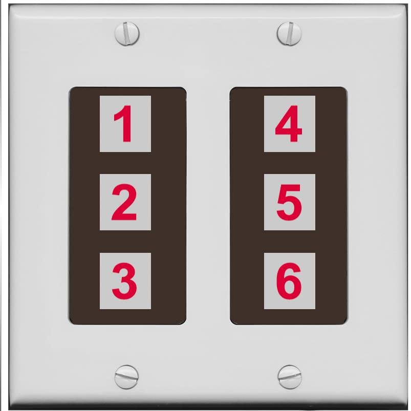 RiteAV 6 Port Custom Wall Plate - 2 Gang [Gray/Brown]