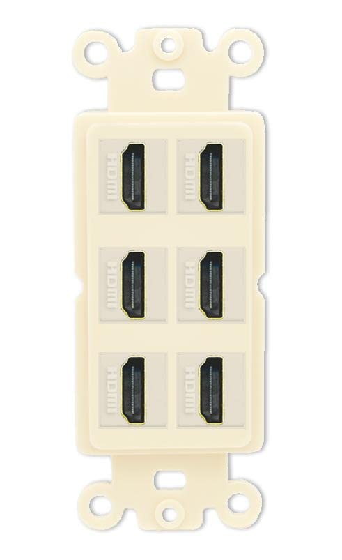 RiteAV HDMI Wall Plate 6 Port - Rocker [Light-Almond]