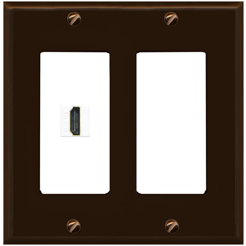 RiteAV HDMI Wall Plate 1 Port - 2 Gang [Brown/White]