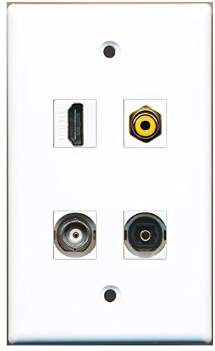 RiteAV - 1 Port HDMI 1 Port RCA Yellow 1 Port Toslink 1 Port BNC Wall Plate