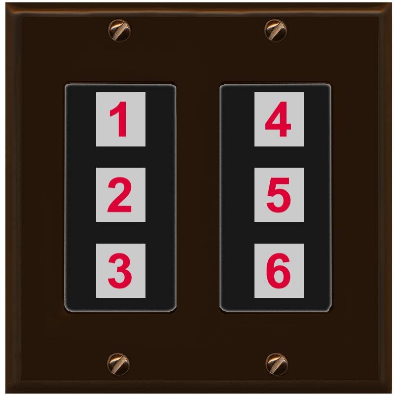 RiteAV 6 Port Custom Wall Plate - 2 Gang [Brown/Black]