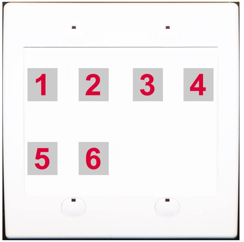 RiteAV 6 Port Custom Wall Plate - Flat 2 Gang [White/White]