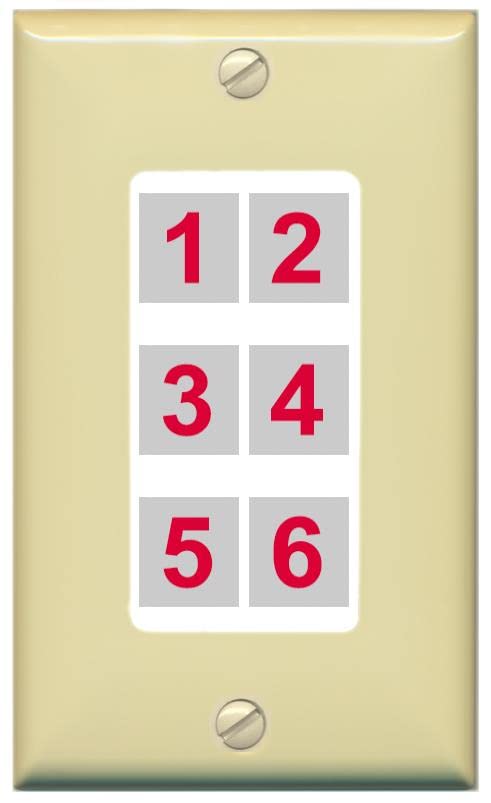 RiteAV 6 Port Custom Wall Plate - 1 Gang [Ivory/White]