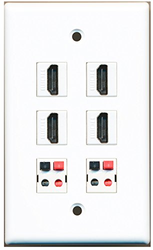 RiteAV - 4 HDMI 2 Port Speaker Wall Plate