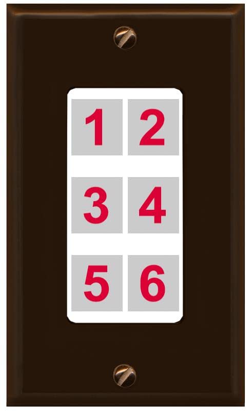 RiteAV 6 Port Custom Wall Plate - 1 Gang [Brown/White]