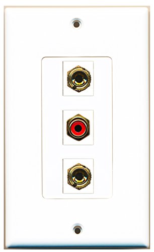 RiteAV - 1 Port RCA Red 2 Port Banana Speaker Decorative Wall Plate Decorative