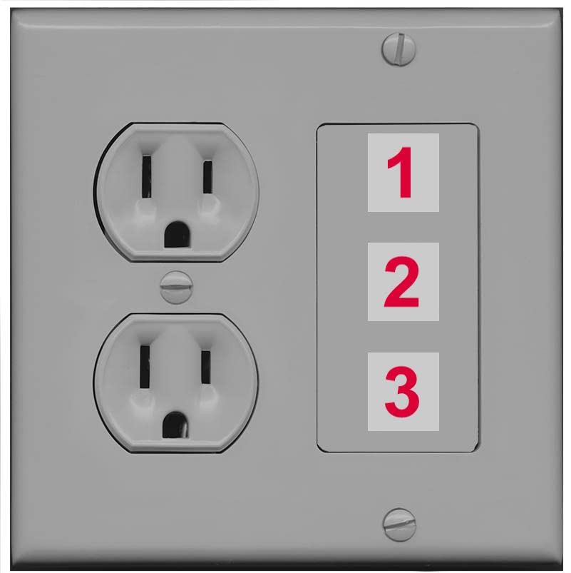 RiteAV Custom Wall Plate 3 Port - Round Outlet [Gray/Gray]