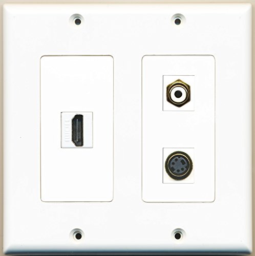 RiteAV - 1 Port HDMI 1 Port RCA White 1 Port S-Video - 2 Gang Wall Plate