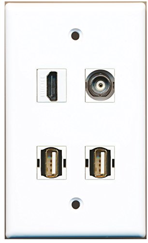 RiteAV - 1 Port HDMI 2 Port USB A-A 1 Port BNC Wall Plate