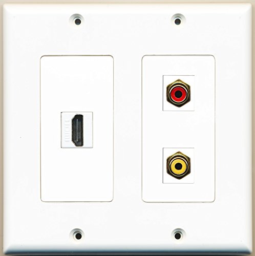 RiteAV - 1 Port HDMI 1 Port RCA Red 1 Port RCA Yellow - 2 Gang Wall Plate