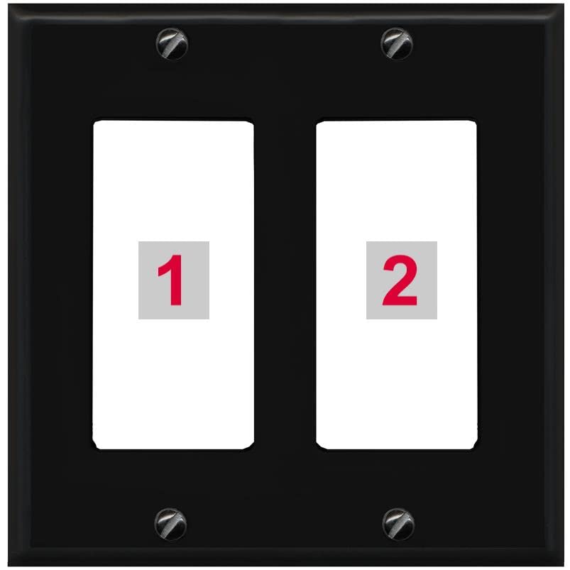 RiteAV Custom Wall Plate 2 Port - 2 Gang [Black/White]