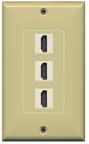 RiteAV (1 Gang Decorative 3 HDMI Ivory Wall Plate Ivory