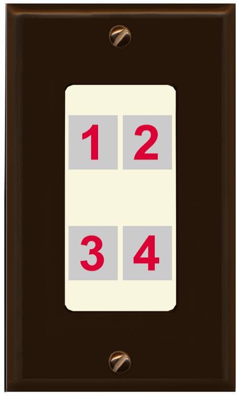 RiteAV Custom 4 Port Custom Wall Plate - 1 Gang [Brown/Light-Almond]