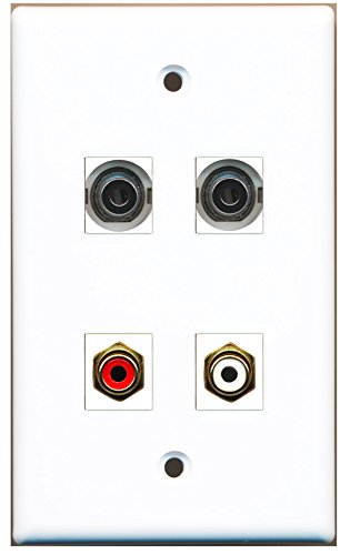 RiteAV - 1 Port RCA Red 1 Port RCA White 2 Port 3.5mm Wall Plate