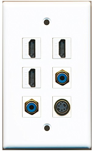 RiteAV - 3 HDMI 2 Port RCA Blue 1 Port S-Video Wall Plate