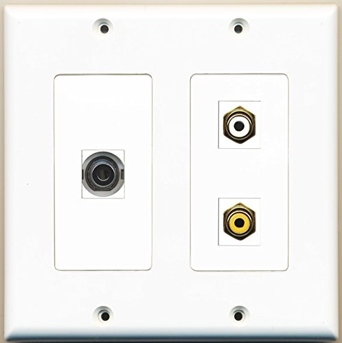RiteAV - 1 Port RCA White 1 Port RCA Yellow 1 Port 3.5mm - 2 Gang Wall Plate