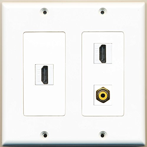 RiteAV - 2 Port HDMI 1 Port RCA Yellow - 2 Gang Wall Plate