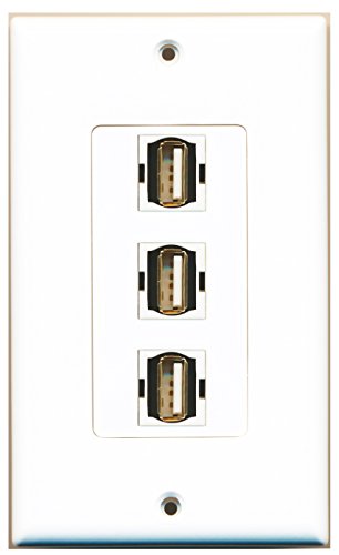 RiteAV 3 Port USB A-A Wall Plate OVERSIZED