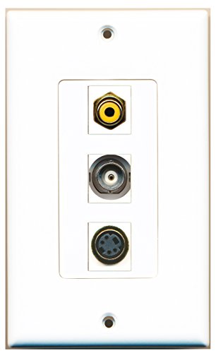 RiteAV 1 Port RCA Yellow 1 Port S-Video 1 Port BNC Wall Plate OVERSIZED