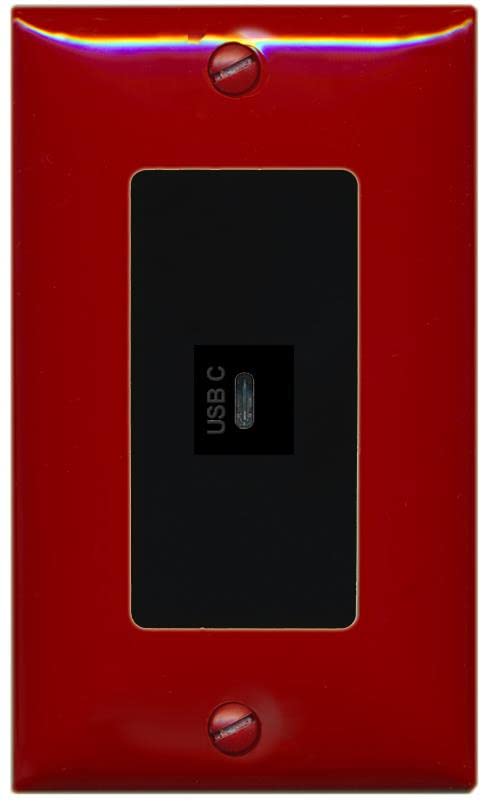 RiteAV USBC Wall Plate - 1 Gang [Red/Black]