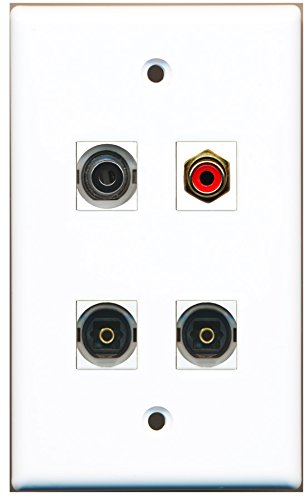 RiteAV - 1 Port RCA Red 2 Port Toslink 1 Port 3.5mm Wall Plate