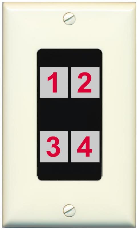 RiteAV Custom 4 Port Custom Wall Plate - 1 Gang [Light-Almond/Black]