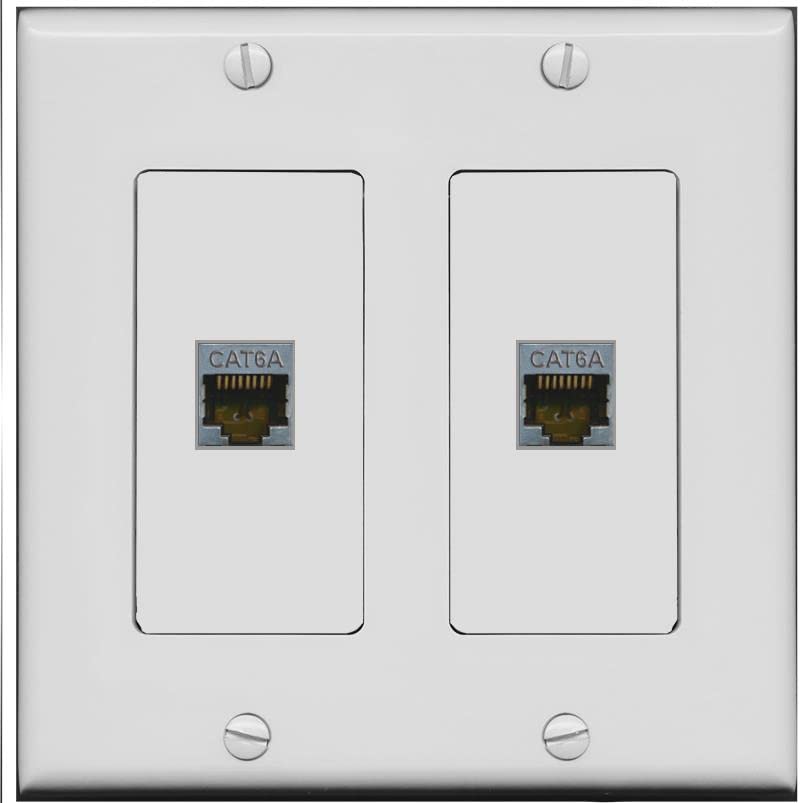 RiteAV 2 Port Cat6A Wall Plate - 2 Gang [Gray/Gray]