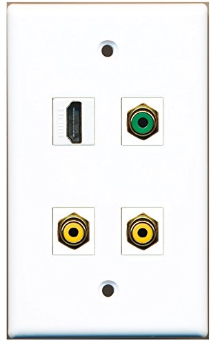 RiteAV - 1 Port HDMI 2 Port RCA Yellow 1 Port RCA Green Wall Plate