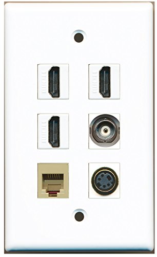 RiteAV - 3 HDMI 1 Port Phone RJ11 RJ12 Beige 1 Port S-Video 1 Port BNC Wall Plate
