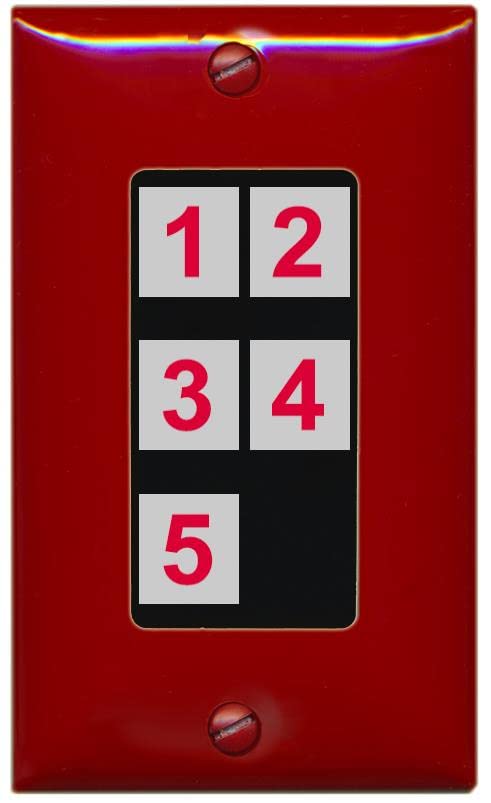 RiteAV Custom Wall Plate 5 Port - 1 Gang [Red/Black]