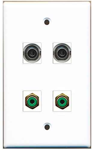 RiteAV - 2 Port RCA Green 2 Port 3.5mm Wall Plate