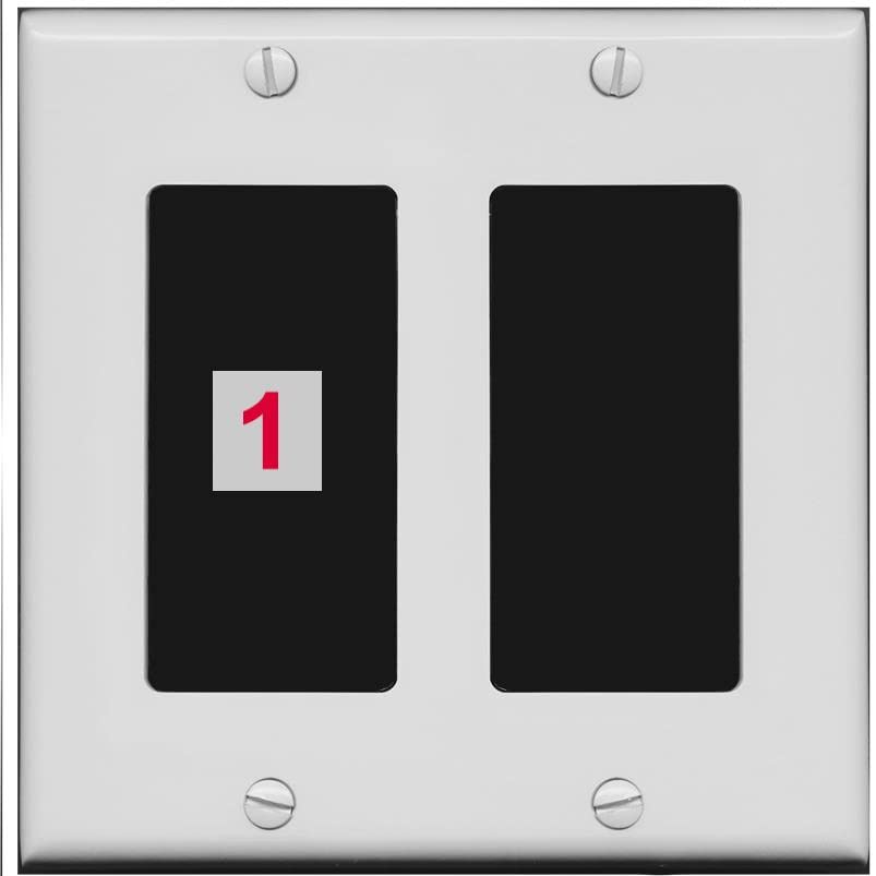 RiteAV Custom Wall Plate 1 Port - 2 Gang [Gray/Black]