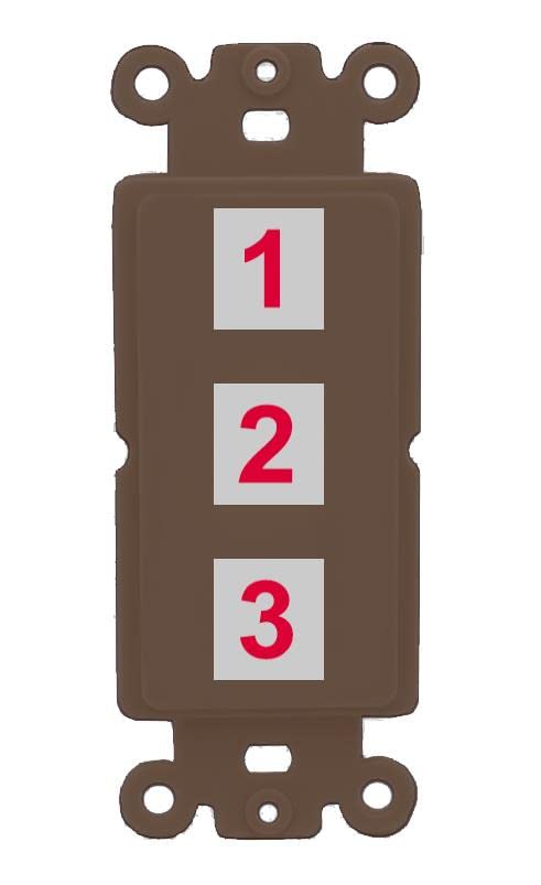 RiteAV Custom Wall Plate 3 Port - Rocker [Brown/Brown]