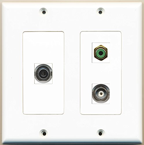 RiteAV - 1 Port RCA Green 1 Port 3.5mm 1 Port BNC - 2 Gang Wall Plate