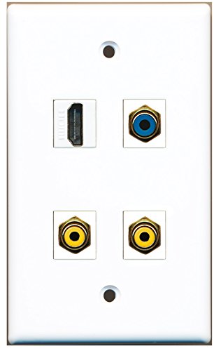 RiteAV - 1 Port HDMI 2 Port RCA Yellow 1 Port RCA Blue Wall Plate