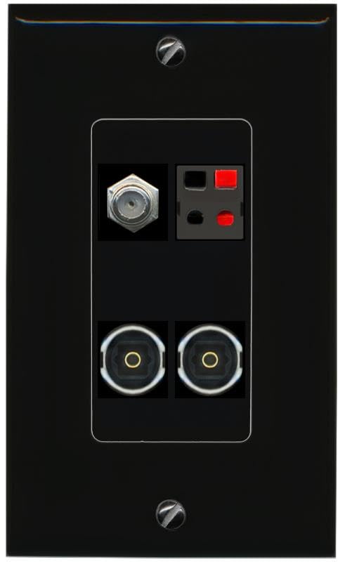 RiteAV COAX SPEAKER 2 TOSLINK Wall Plate Decorative [Black]