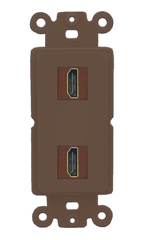 RiteAV HDMI Wall Plate 2 Port - Rocker [Brown/Brown]