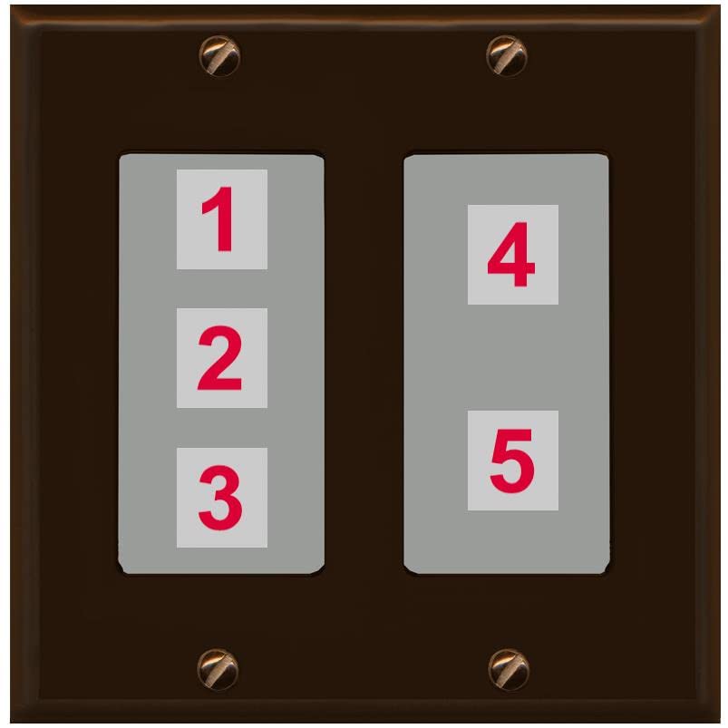 RiteAV Custom Wall Plate 5 Port - 2 Gang [Brown/Gray]